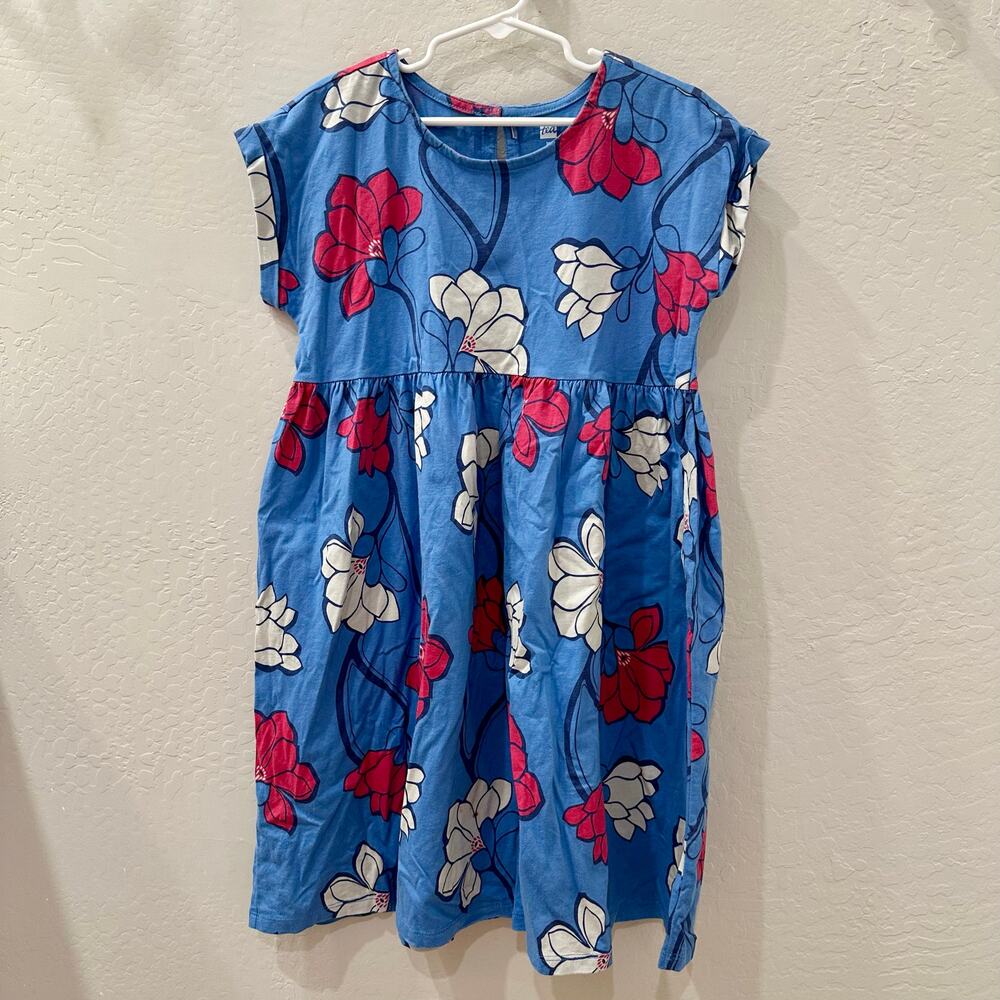 Tea Collection Blue & Pink Magnolia Dress